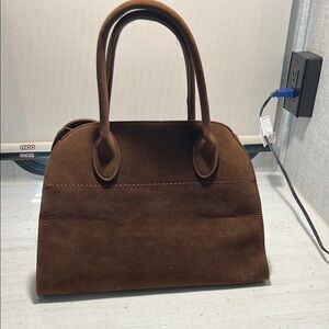 Elegant Brown Suede Handbag